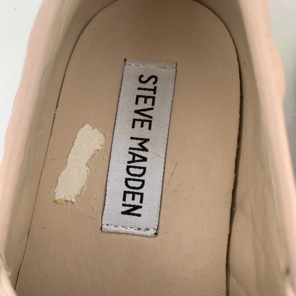 Steve Madden Womens Pink Blush‎ Quilted Slip On Shoes Size 6